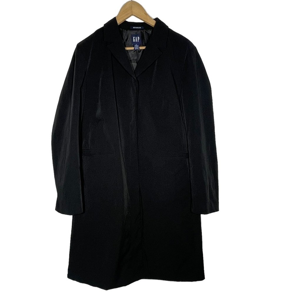 Gap Womens Stretch peacoat trench coat size XL long sleeve hidden buttons jacket